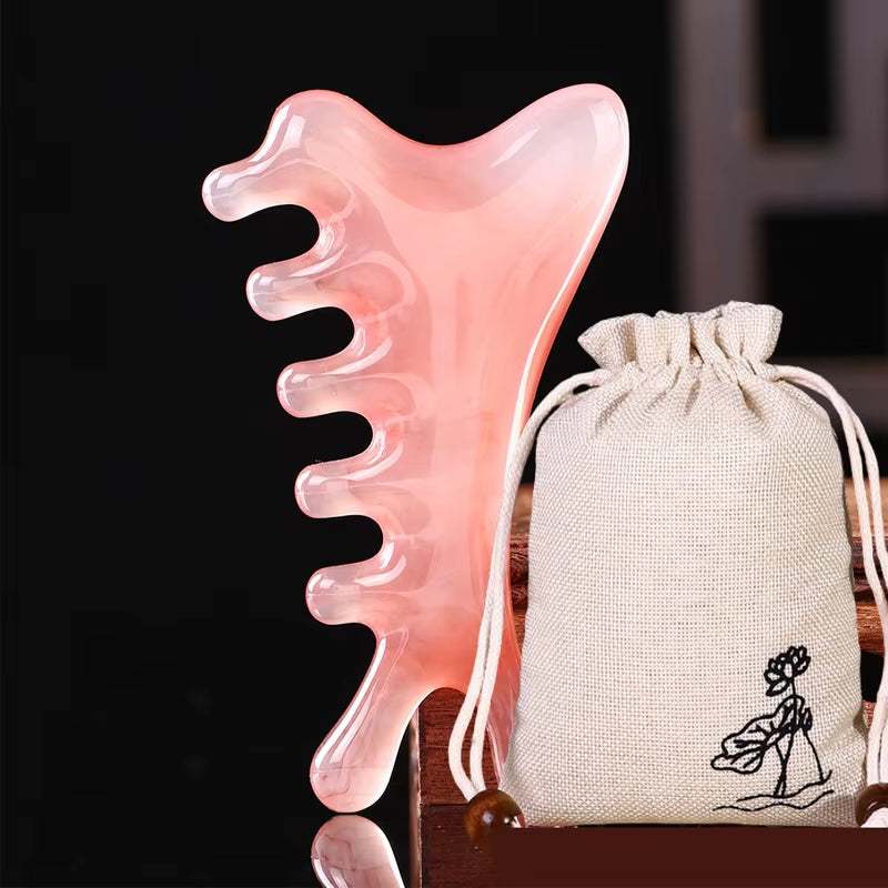 Head Massage Scalp Four-In-One Massage Comb Meridian Scalp Resin Scalp Massage Comb Head Unblocking Face Nose Massager Guasha